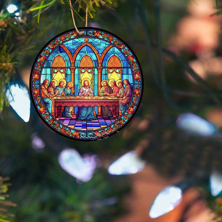 Christianartworkshop Stained Glass Style The Last Supper Hanging Ornaments A - image 21