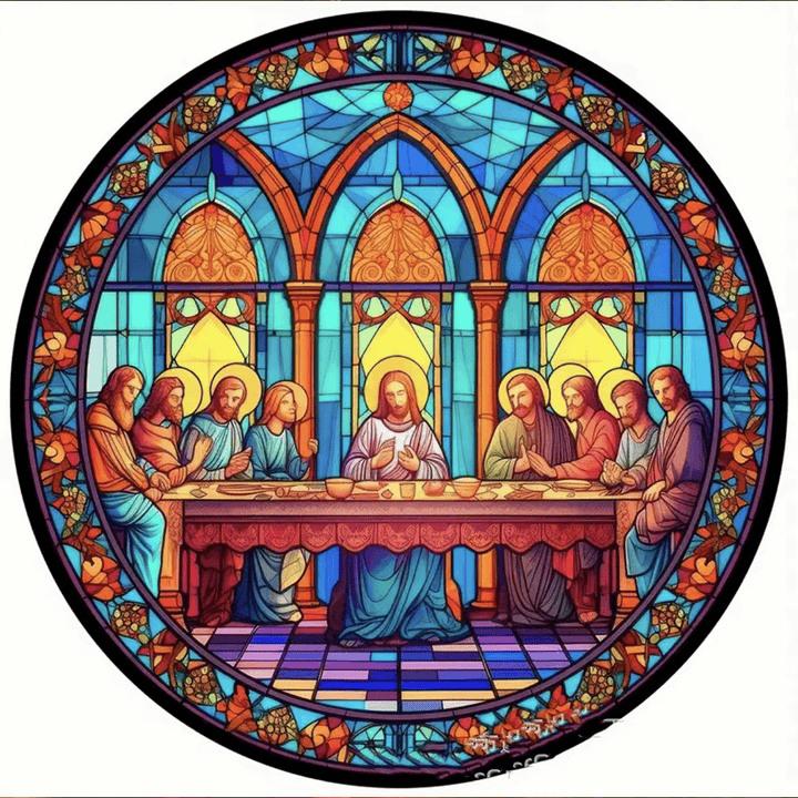 Christianartworkshop Stained Glass Style The Last Supper Hanging Ornaments A - image 23