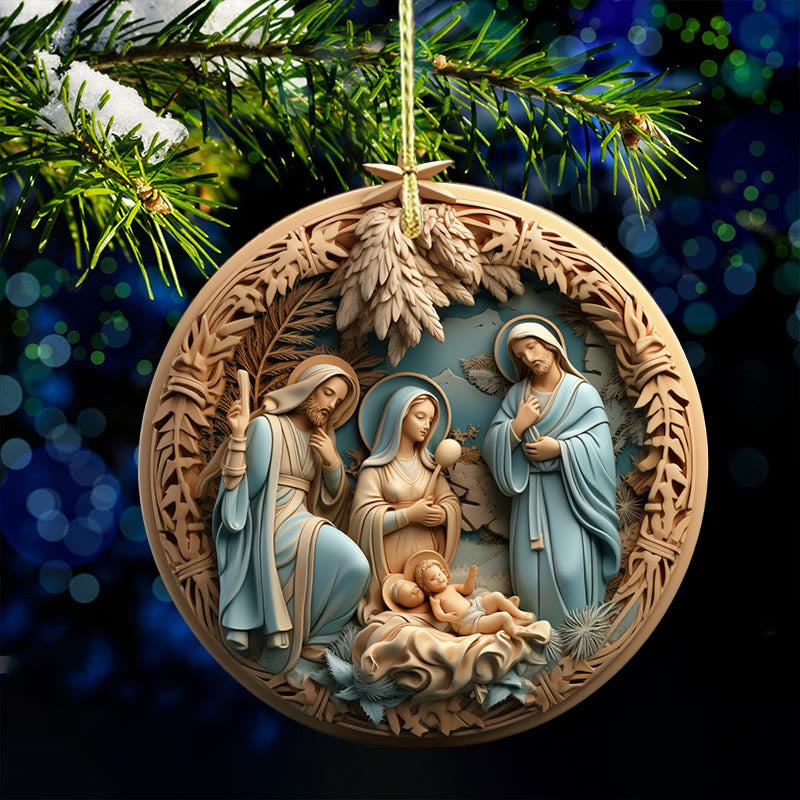 Christianartworkshop Retro Style Nativity Christmas Hanging Ornaments B - image 4