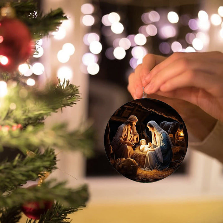 Christianartworkshop Realistic Styles Jesus Born Christmas Hanging Ornaments B - image 3