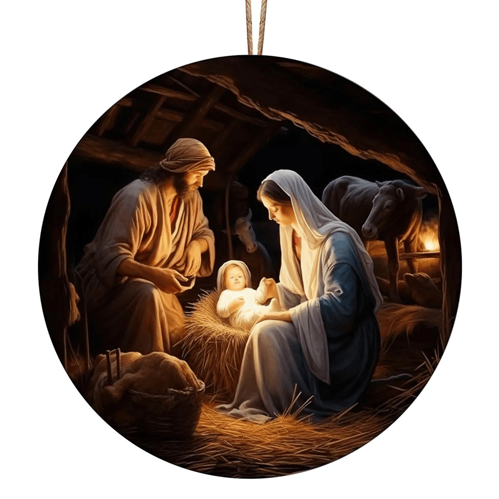 Christianartworkshop Realistic Styles Jesus Born Christmas Hanging Ornaments B - image 6