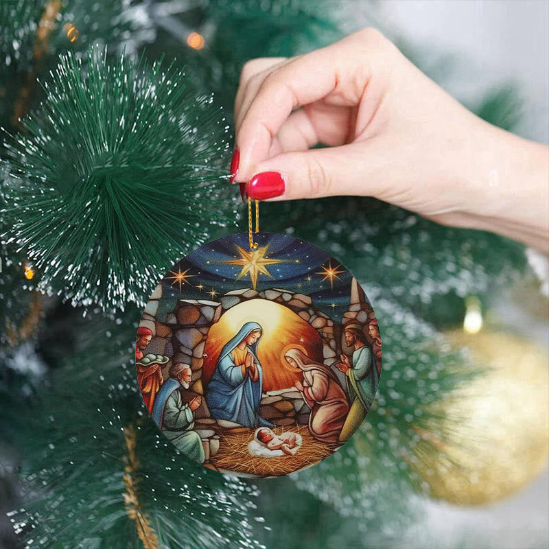 Christianartworkshop Christmas Nativity Scene Christ Decor Ornaments C - image 1