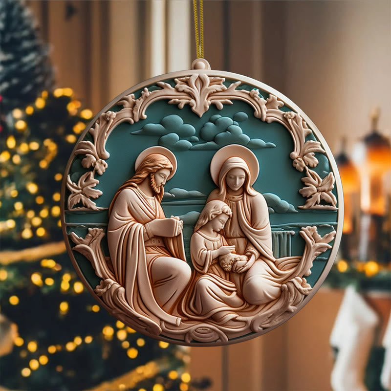 Christianartworkshop Retro Style Nativity Christmas Hanging Ornaments C - image 4