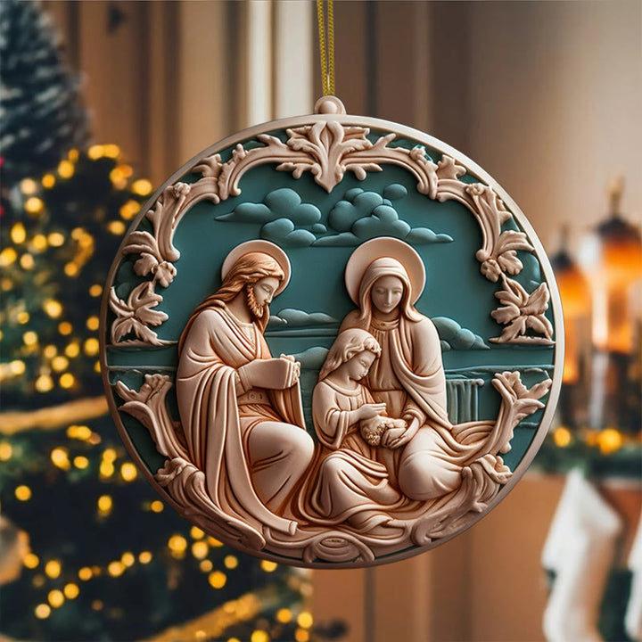 Christianartworkshop Retro Style Nativity Christmas Hanging Ornaments C - image 4
