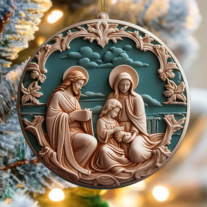 Christianartworkshop Retro Style Nativity Christmas Hanging Ornaments C - image 2