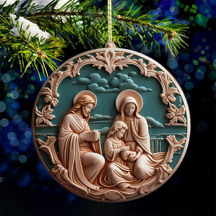 Christianartworkshop Retro Style Nativity Christmas Hanging Ornaments C - image 5