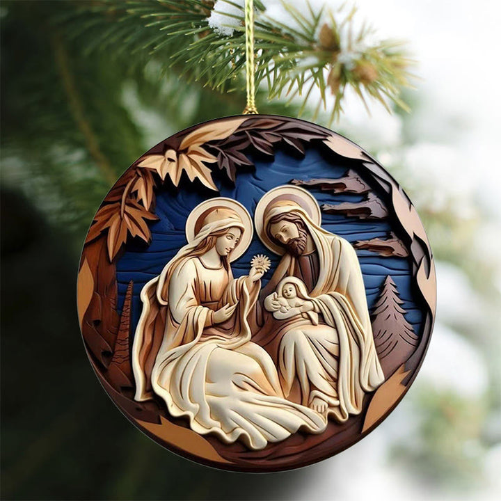 Christianartworkshop Retro Nativity Christmas Hanging Ornaments C - image 2