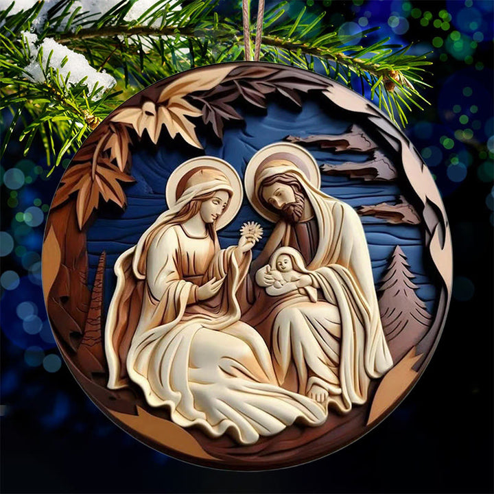 Christianartworkshop Retro Nativity Christmas Hanging Ornaments C - image 4