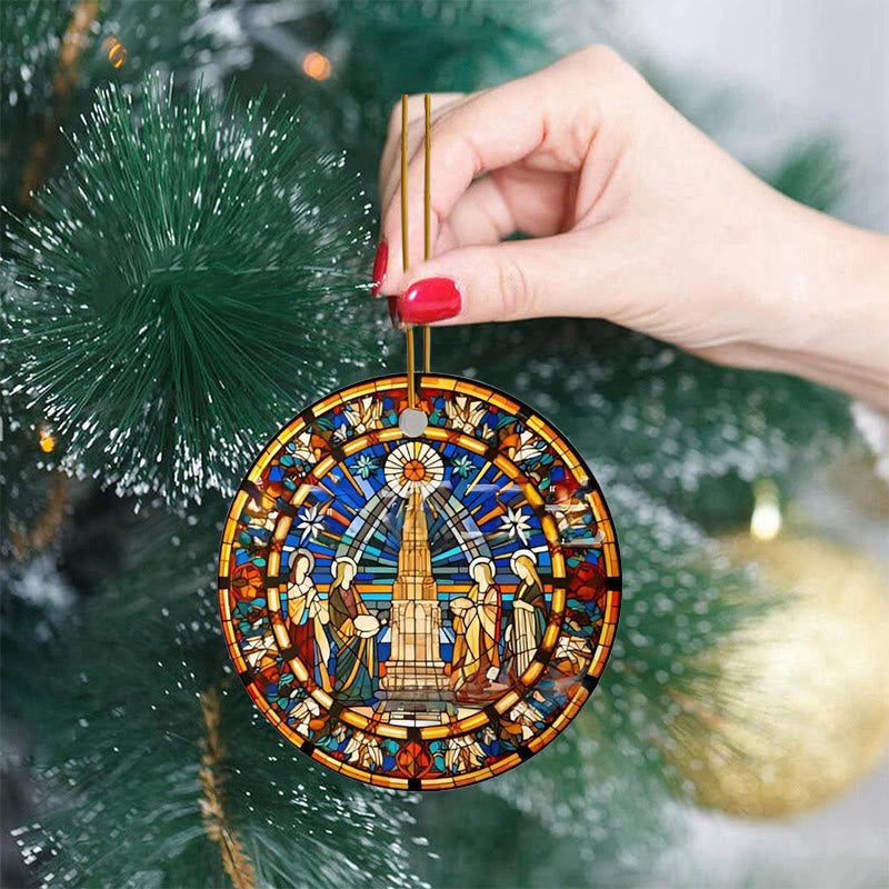Christianartworkshop Stained Glass Styles Christian Element Hanging Ornaments C - image 1