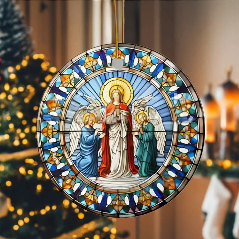Christianartworkshop Stained Glass Styles Christian Element Hanging Ornaments D - Ceramics - image 0