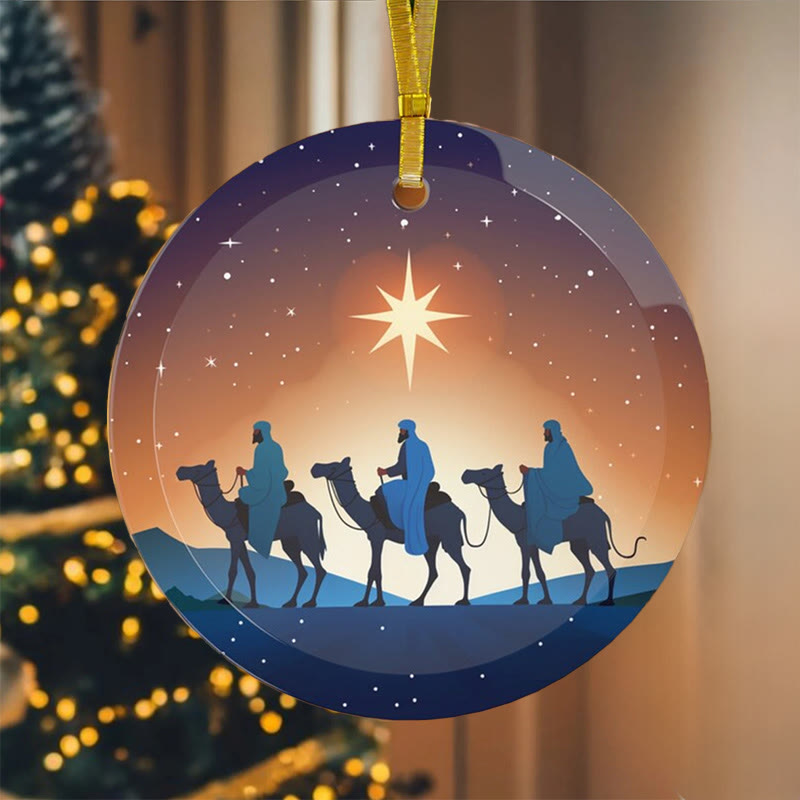 Christianartworkshop Illustration Styles Three Wisemen Kings Christmas Ornaments B - image 1