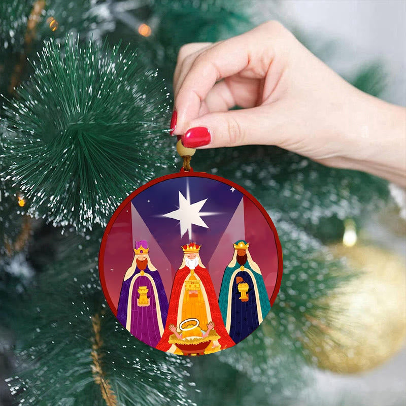 Christianartworkshop Illustration Styles Three Wisemen Kings Christmas Ornaments C - image 3