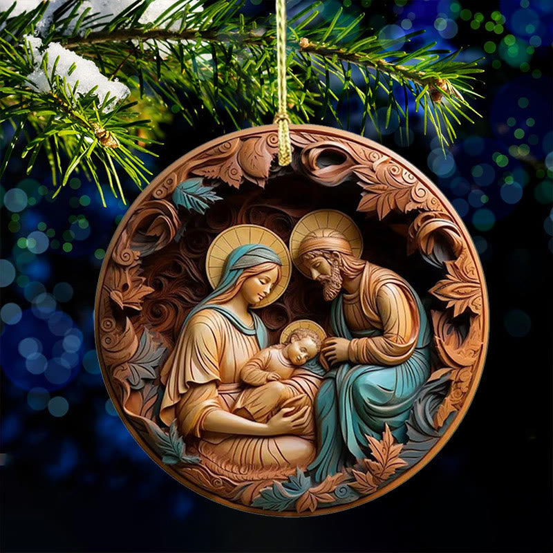 Christianartworkshop Retro Nativity Christmas Hanging Ornaments B - Arcylic - image 0
