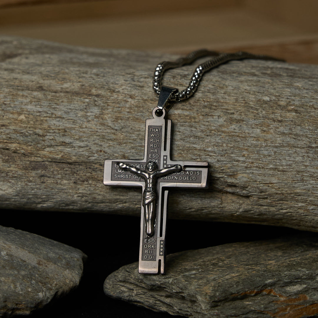 FREE Today: Faith - Symbolic Multi - Colored Crucifix Fashion Necklace - Black&Silver - image 6