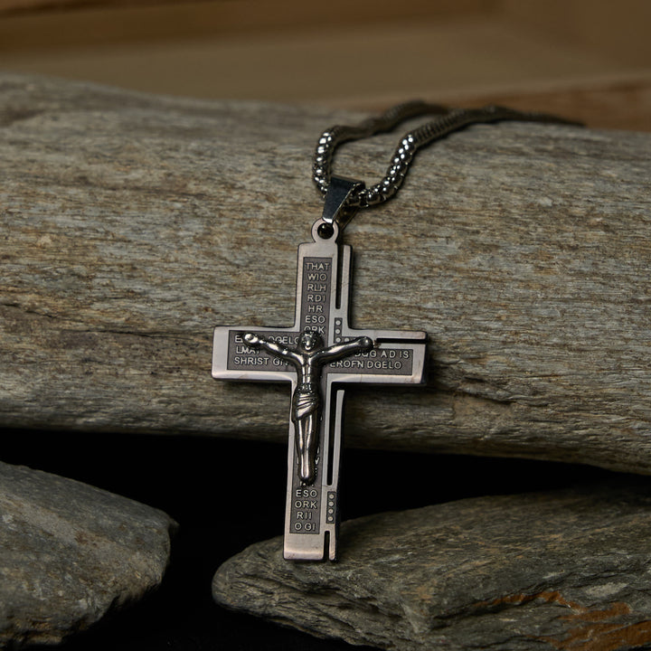 FREE Today: Faith - Symbolic Multi - Colored Crucifix Fashion Necklace - Black&Silver - image 6