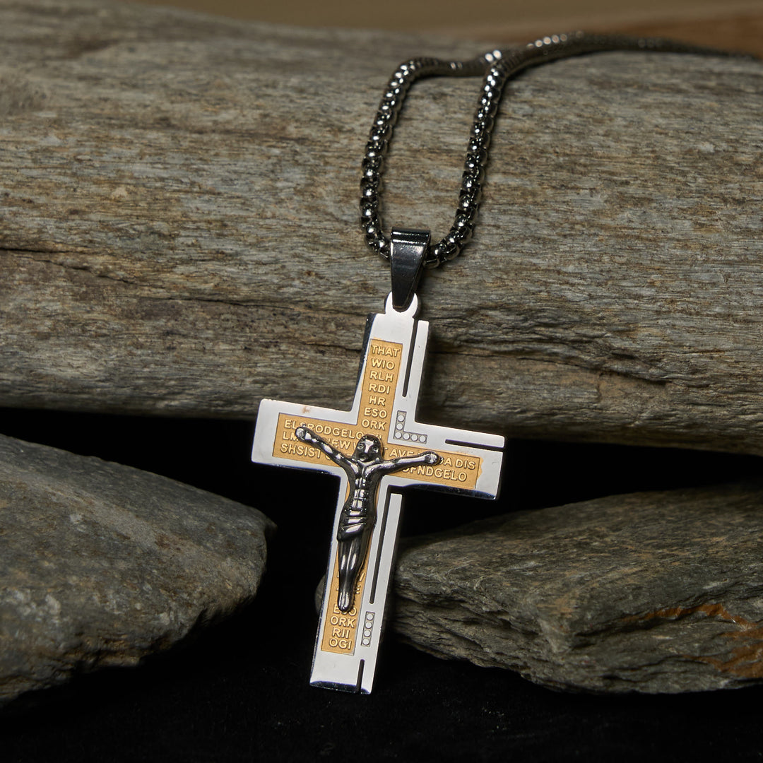 FREE Today: Faith - Symbolic Multi - Colored Crucifix Fashion Necklace - Silver&Golden - image 4