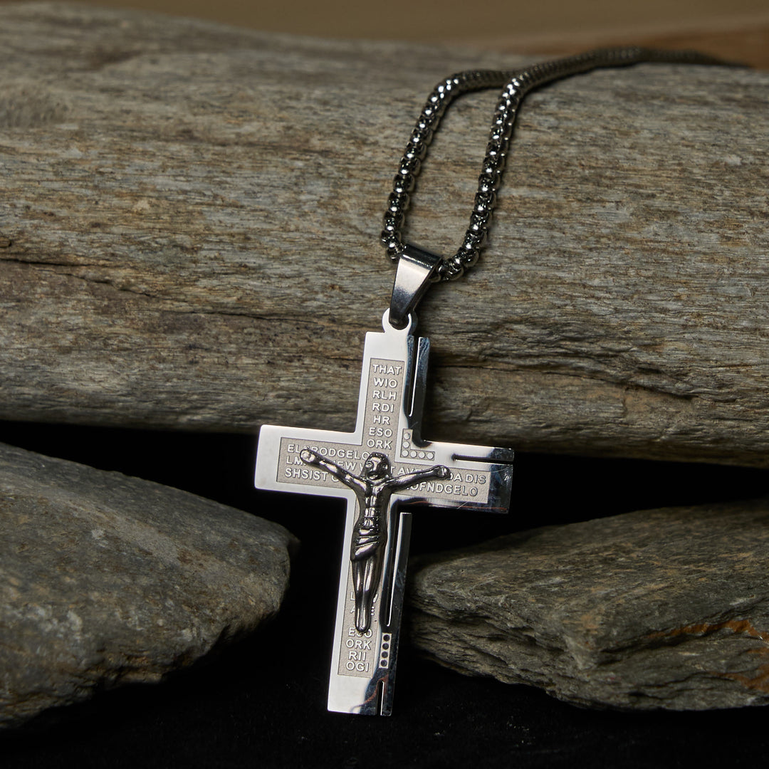 FREE Today: Faith - Symbolic Multi - Colored Crucifix Fashion Necklace - Silver - image 2