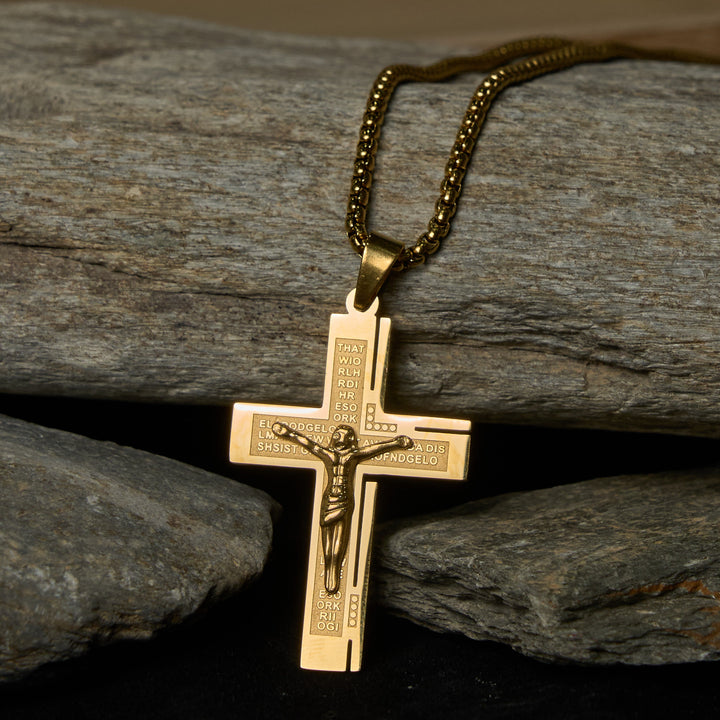 FREE Today: Faith - Symbolic Multi - Colored Crucifix Fashion Necklace - Golden - image 8