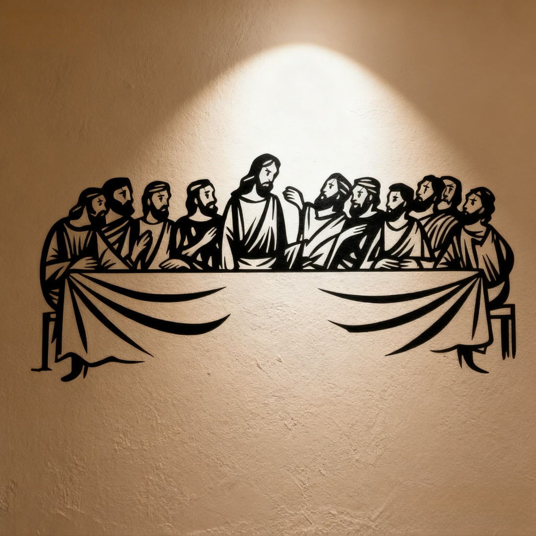 Christianartworkshop Faithful Representation The Last Supper Metal Wall Decor - Black - 7.32"*15.74"/18.59*40cm - image 0