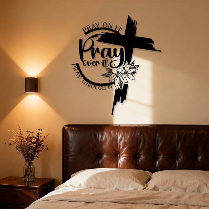 Christianartworkshop Modern Style Pray Over It Quote Inspirational Metal Wall Decor - image 3