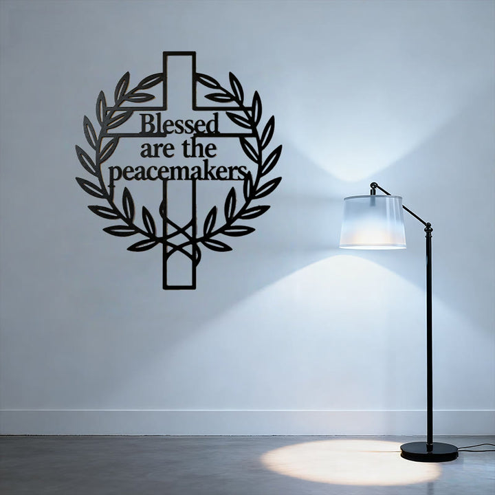Christianartworkshop Blessed are the Peacemakers Cross with Olive Branch Metal Wall Decor - image 5
