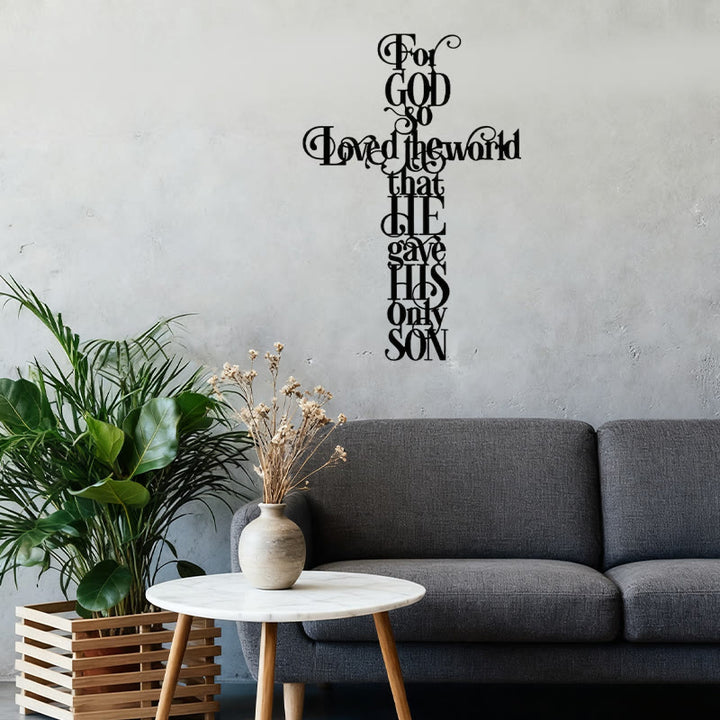 Christianartworkshop John 3:16 For God So Loved The World Cross Metal Wall Art - image 3