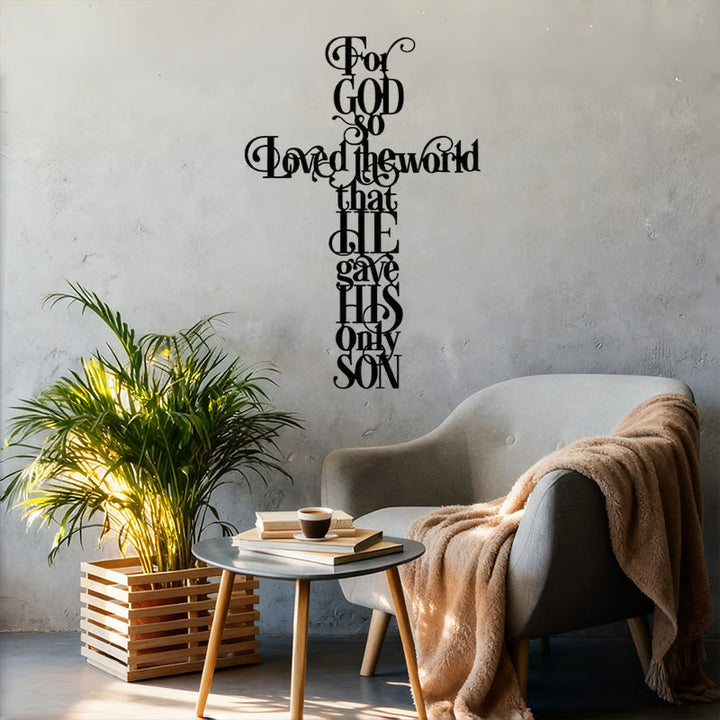 Christianartworkshop John 3:16 For God So Loved The World Cross Metal Wall Art - image 4