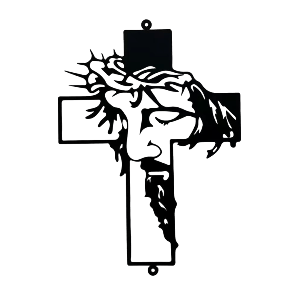 Christianartworkshop Black Metal Jesus with Crown of Thorns Cross Wall Decor - image 6