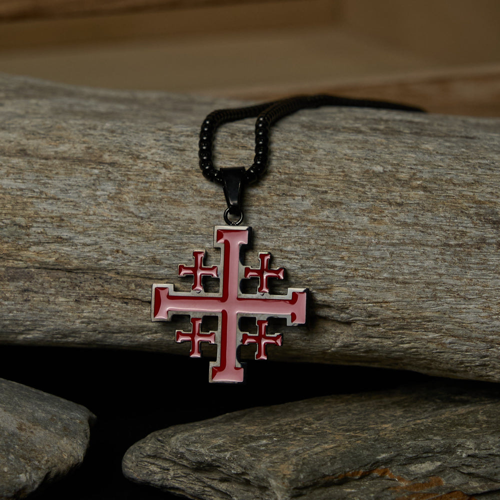 FREE Today: Hip-hop Style Jerusalem Cross Titanium Steel Pendant Necklace - image 1