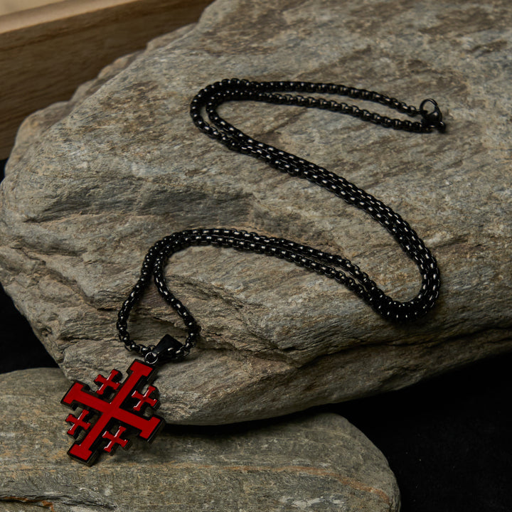 FREE Today: Hip-hop Style Jerusalem Cross Titanium Steel Pendant Necklace - image 2