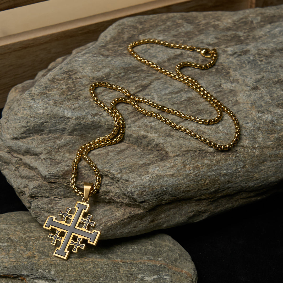 FREE Today: Hip-hop Style Jerusalem Cross Titanium Steel Pendant Necklace - image 6