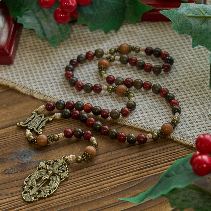 FREE Today: Traditoinal Christmas-Style Wooden Rosary: Earthy Beads & Bronze Crucifix - image 2