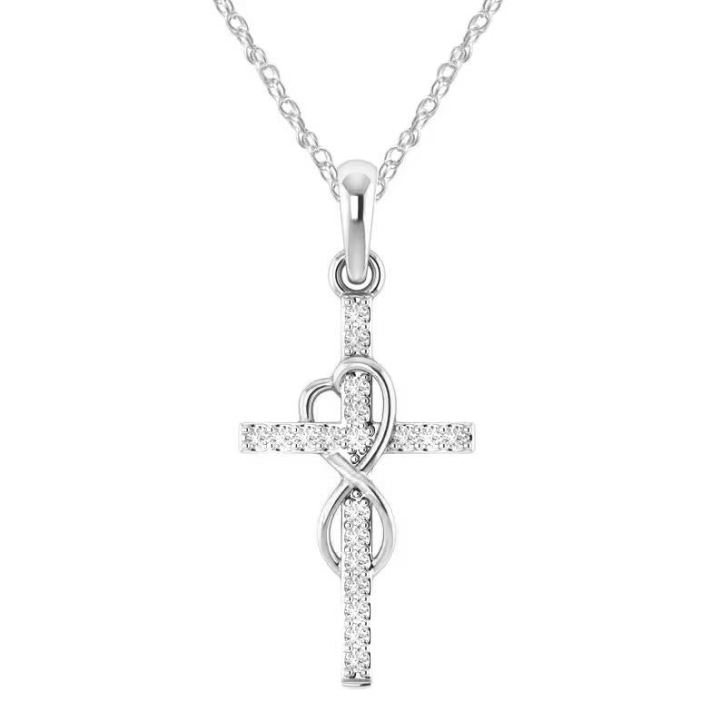 Christianartworkshop Multicolored Elegant Infinity Heart Cross Pendant Necklace - Silver - image 7