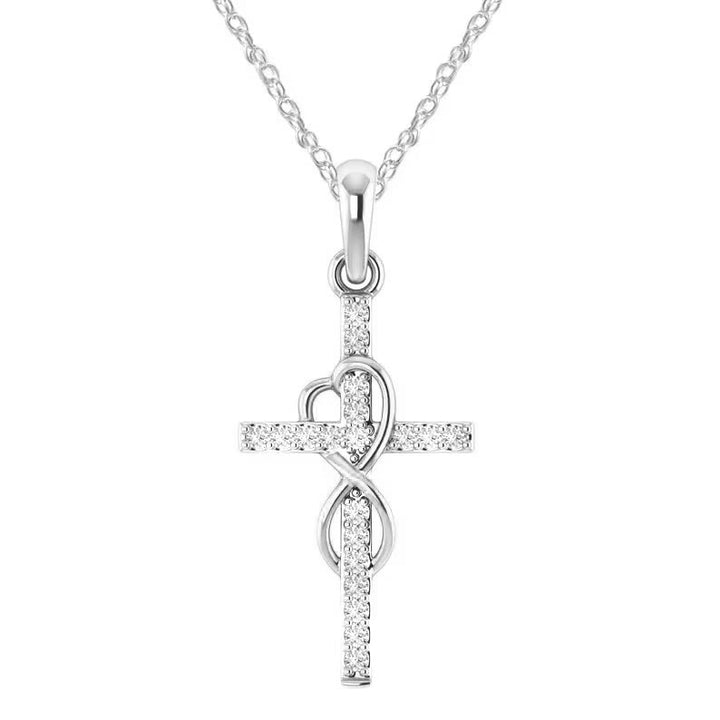 Christianartworkshop Multicolored Elegant Infinity Heart Cross Pendant Necklace - Silver - image 7