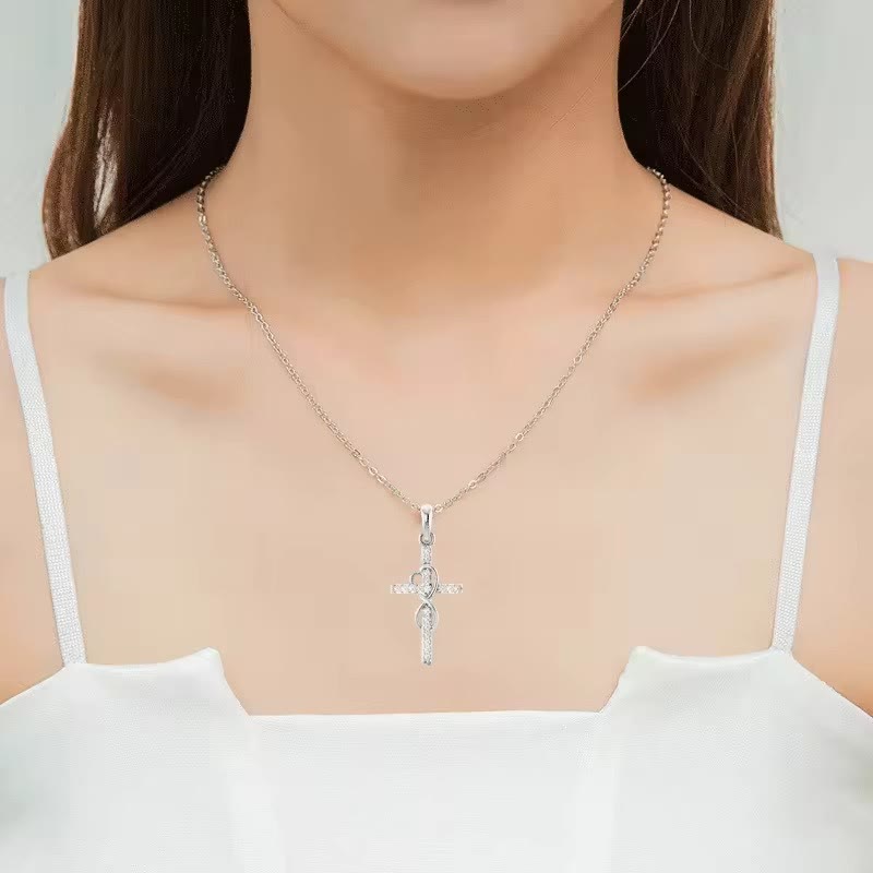 Christianartworkshop Multicolored Elegant Infinity Heart Cross Pendant Necklace - image 5