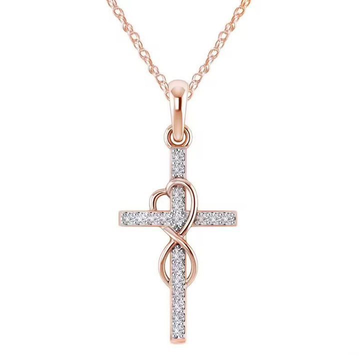 Christianartworkshop Multicolored Elegant Infinity Heart Cross Pendant Necklace - image 3