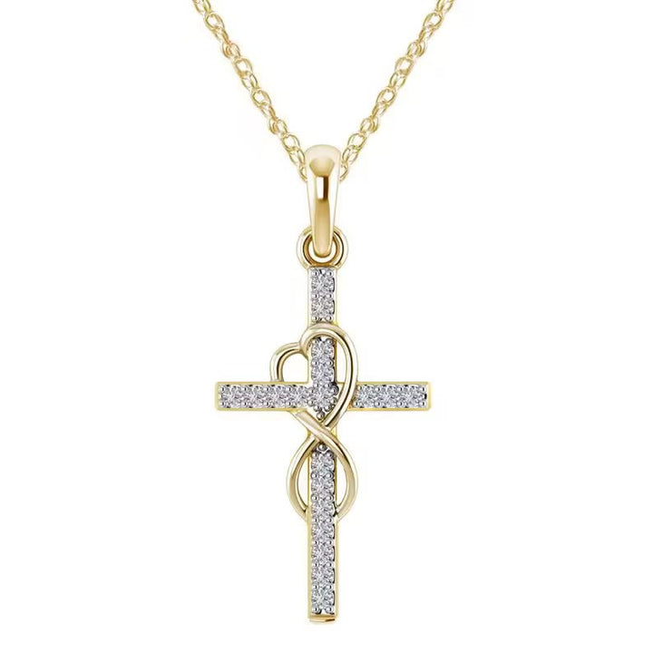 Christianartworkshop Multicolored Elegant Infinity Heart Cross Pendant Necklace - Golden - image 6