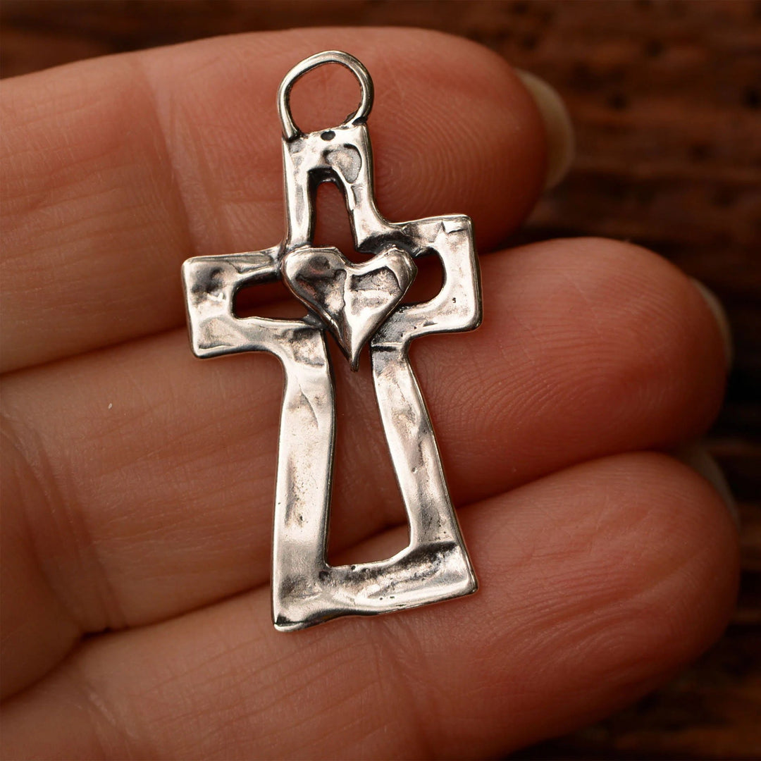 Christianartworkshop Rustic Cross Healing Heart Necklace: A Symbol of Faith - image 2