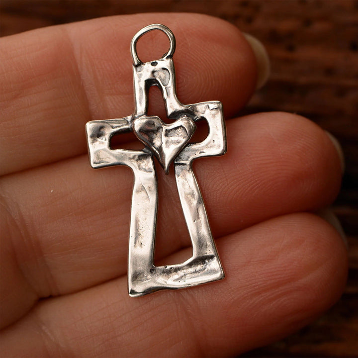 Christianartworkshop Rustic Cross Healing Heart Necklace: A Symbol of Faith - image 2