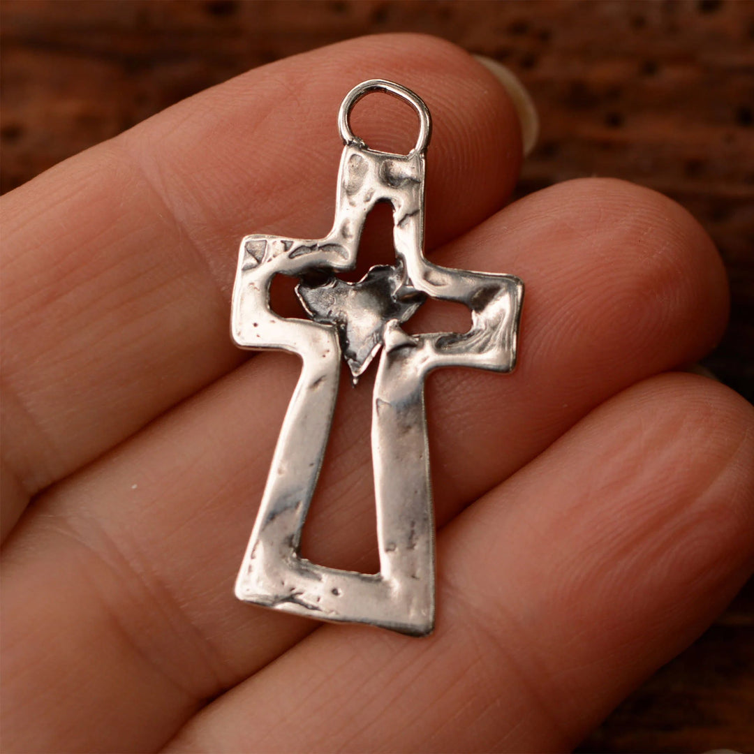 Christianartworkshop Rustic Cross Healing Heart Necklace: A Symbol of Faith - image 3