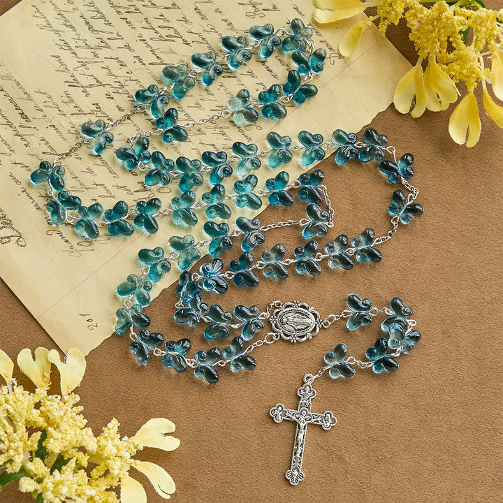 Christianartworkshop Wings of Devotion Shimmering Blue Butterfly Prayer Bracelet, Animal Rosary - image 4