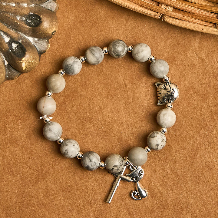 Christianartworkshop Light Grey Tabby Cat Prayer Rosary: Prayerful Care for Stray Cats Animal Rosary - image 12