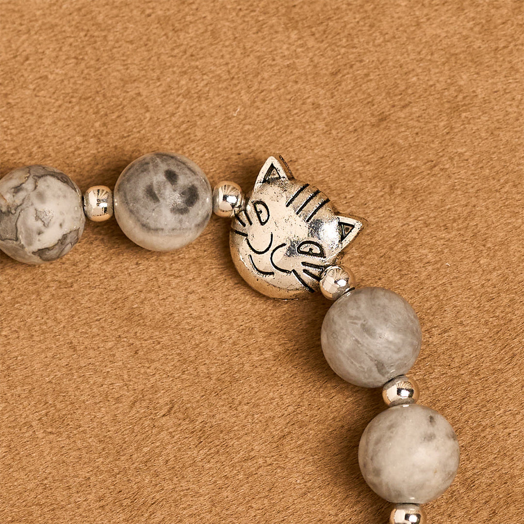 Christianartworkshop Light Grey Tabby Cat Prayer Rosary: Prayerful Care for Stray Cats Animal Rosary - image 15