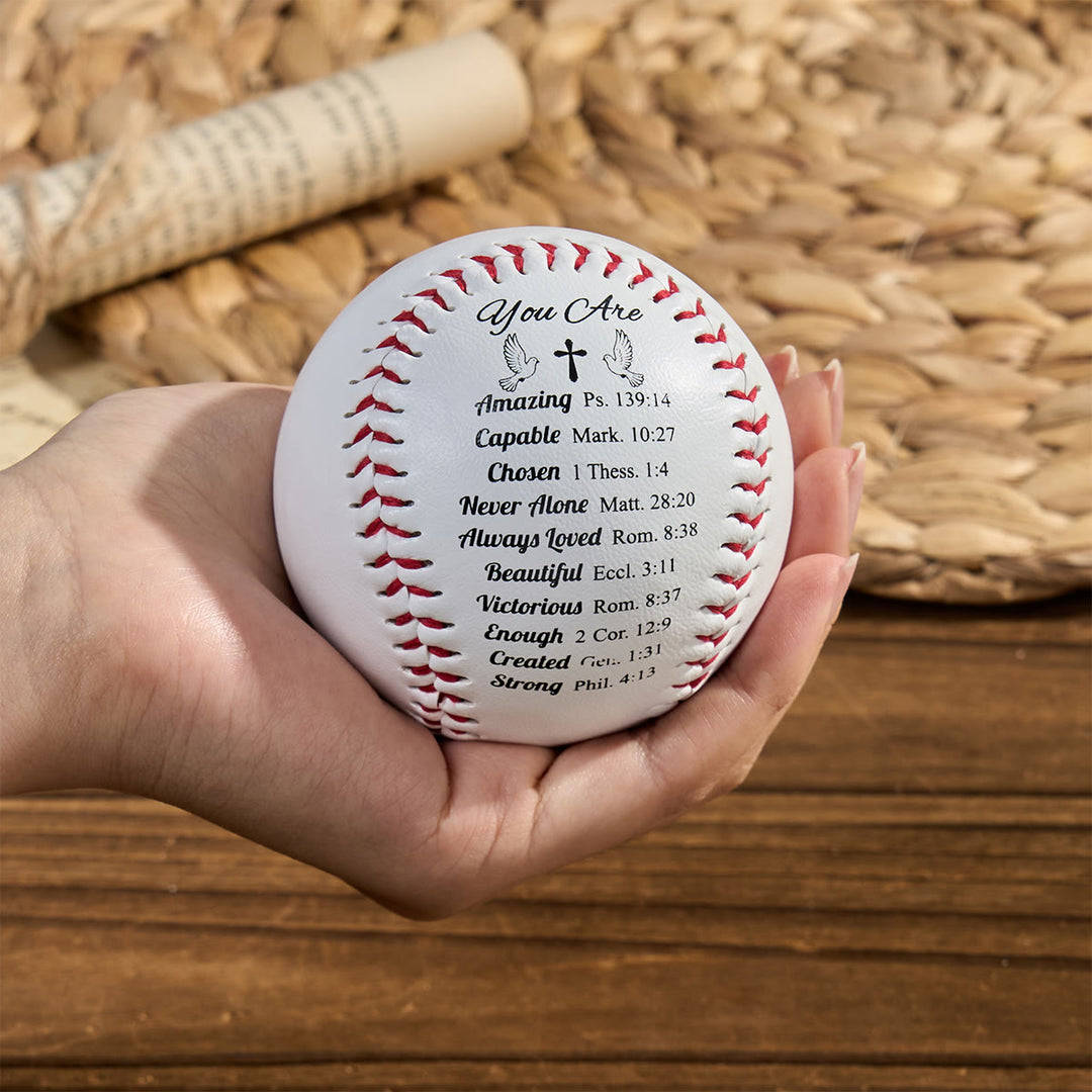 Christianartworkshop Scripture - Engraved Softball: Faith - Centered Design with Red Stitching - image 8