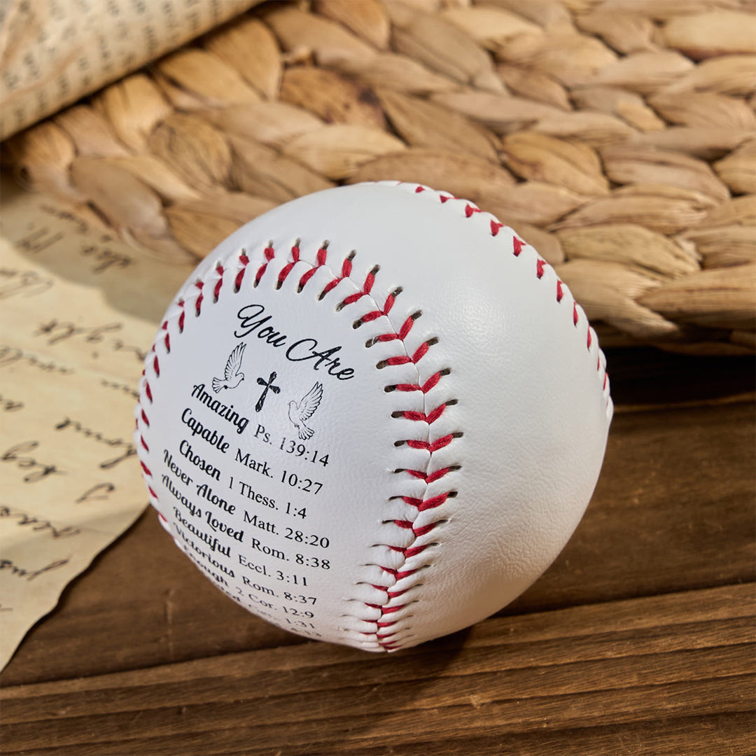 Christianartworkshop Scripture - Engraved Softball: Faith - Centered Design with Red Stitching - image 9