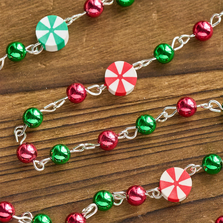 Christianartworkshop Festive Christmas Rosary: Red - Green Beads, Candy Shapes & Crucifix - image 9