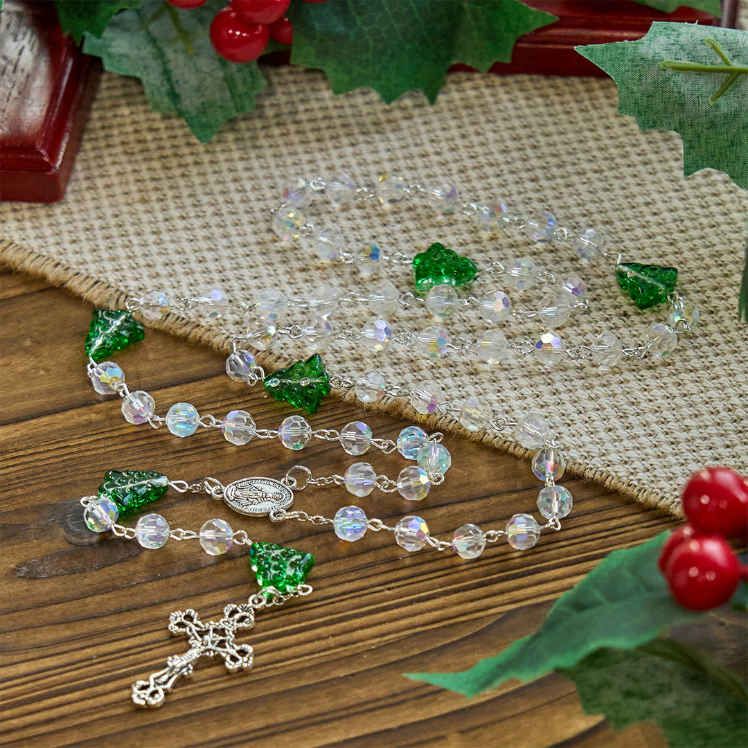 FREE Today: Festive Faith Rosary: Iridescent Translucent Beads & Christmas Tree Accents - image 5