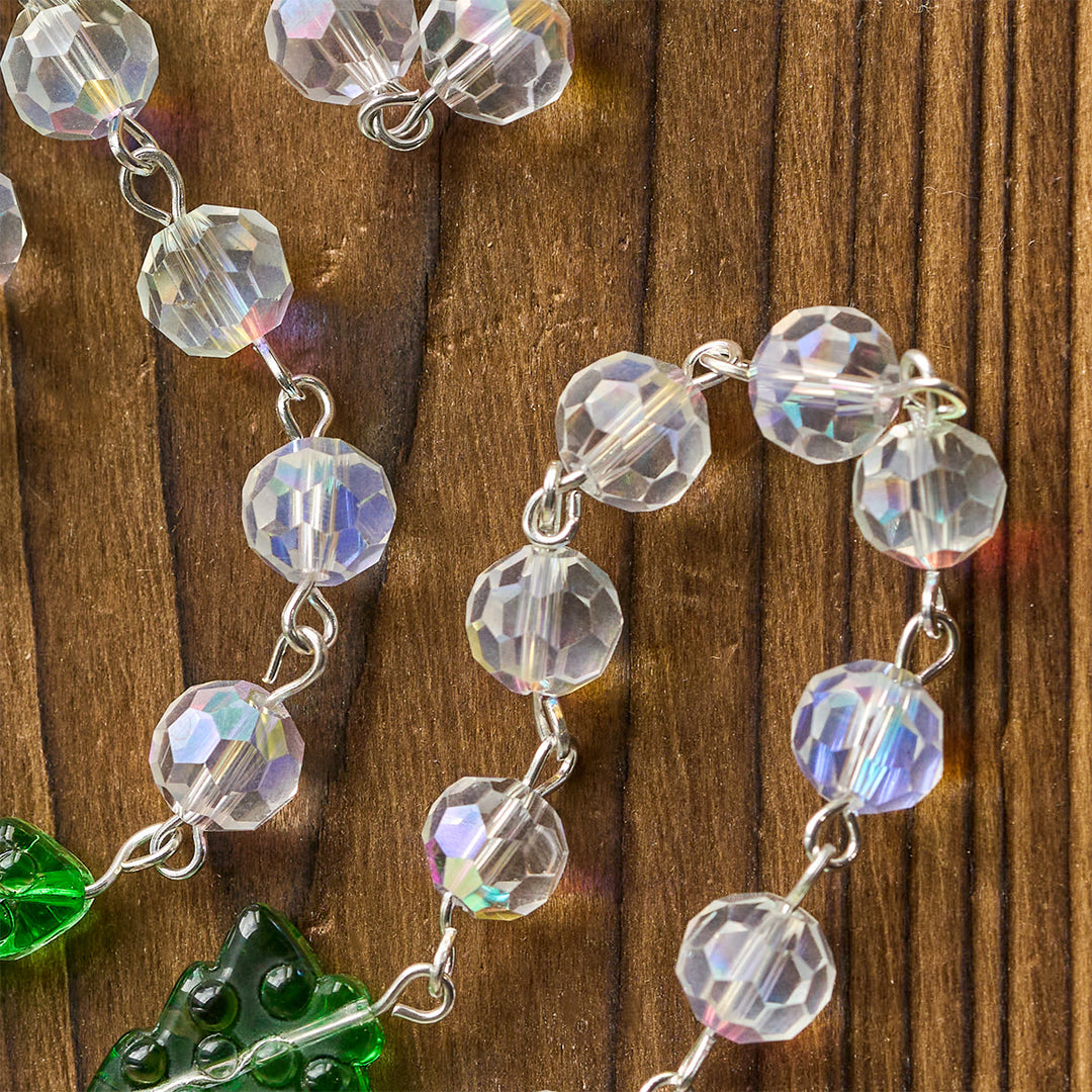 Christianartworkshop Christmas Gift: Festive Faith Rosary: Iridescent Translucent Beads & Christmas Tree Accents - image 10