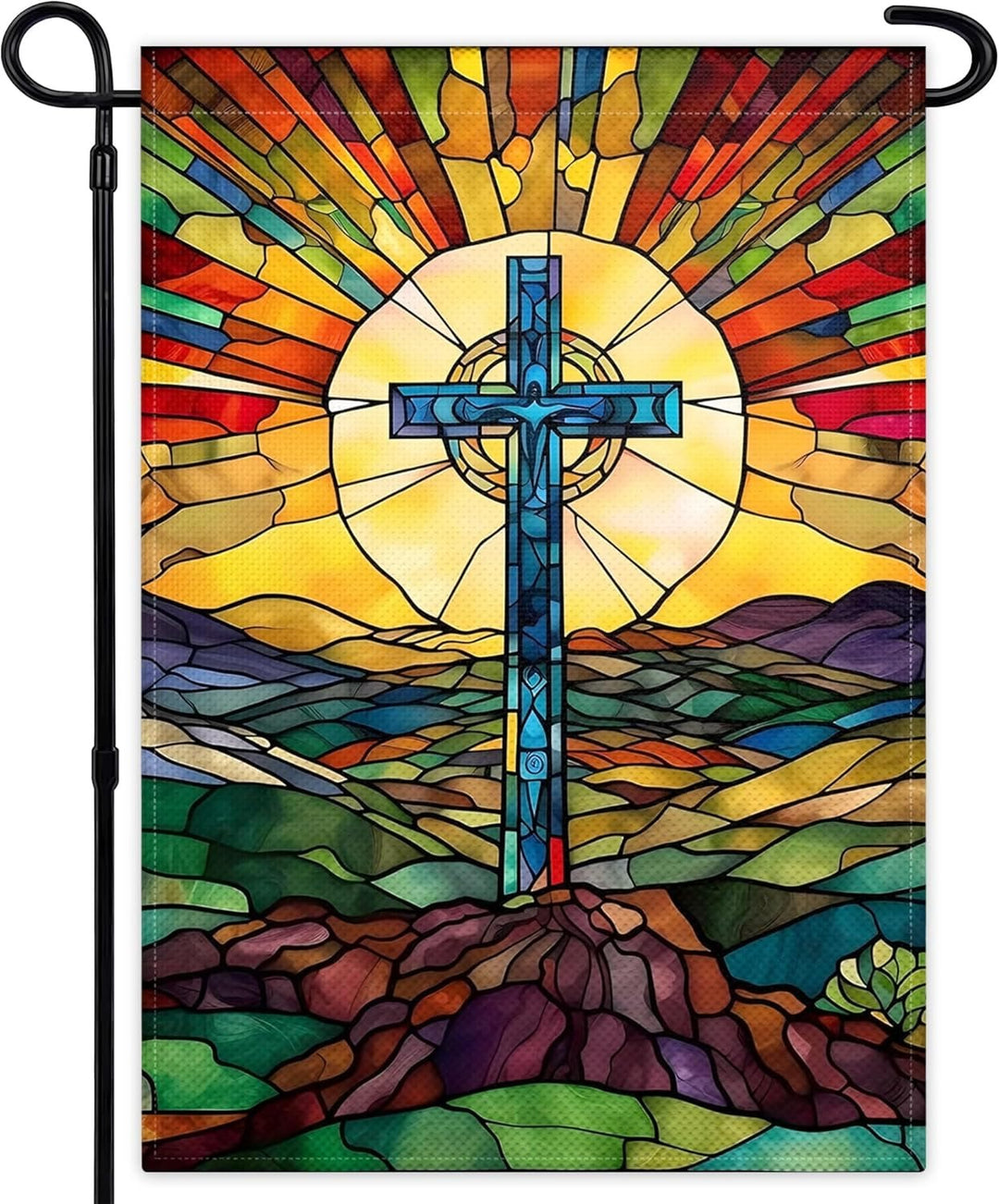 Christianartworkshop Stained Cross Garden Flag: Vibrant Religious Faith Decor - image 6