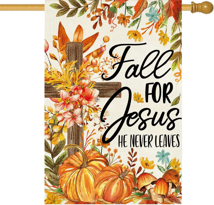 Christianartworkshop Fall for Jesus Autumn Garden Flag with Red Cardinals & Pumpkins - image 13